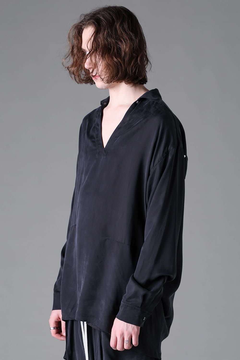 Satin V-Neck Shirts Pullover