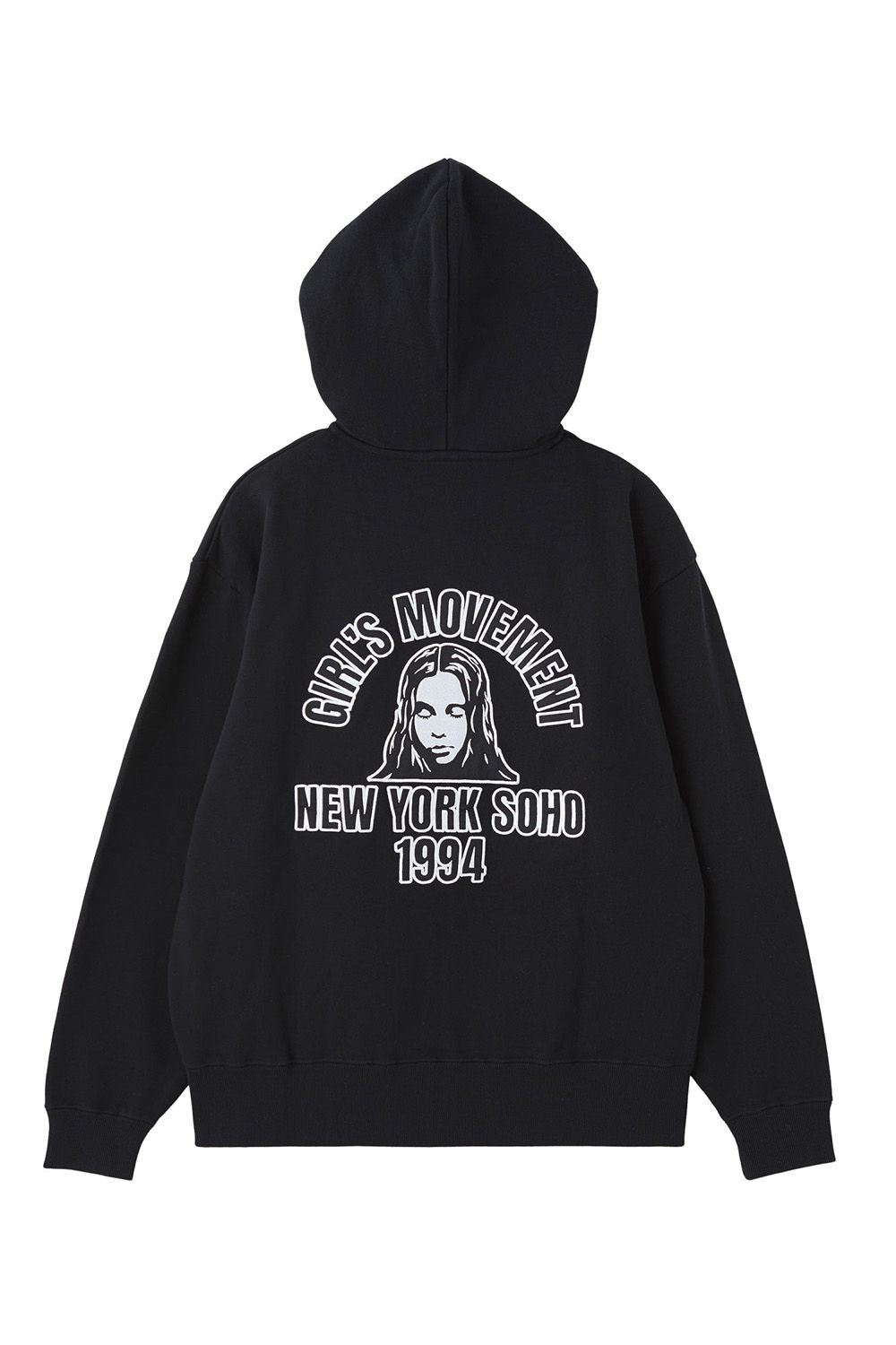ARCH LOGO AND FACE PATCH ZIP UP SWEAT HOODIE / ブラック