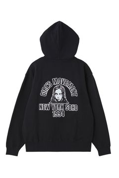 ARCH LOGO AND FACE PATCH ZIP UP SWEAT HOODIE / ブラック