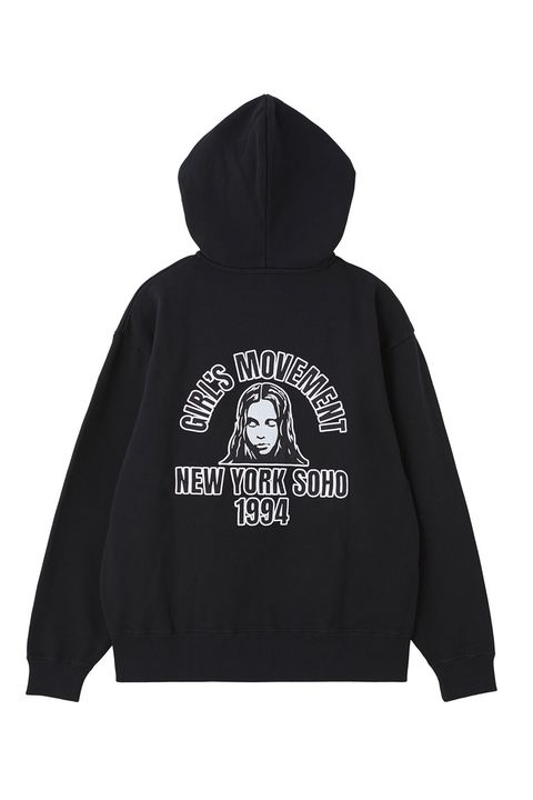 ARCH LOGO AND FACE PATCH ZIP UP SWEAT HOODIE / ブラック