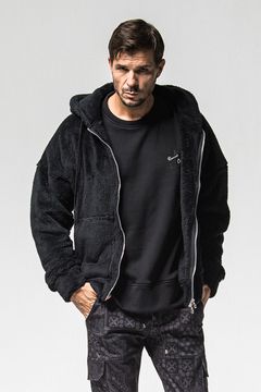 [ラスト1点 サイズ1] BOA zip loose hoodie / ブラック