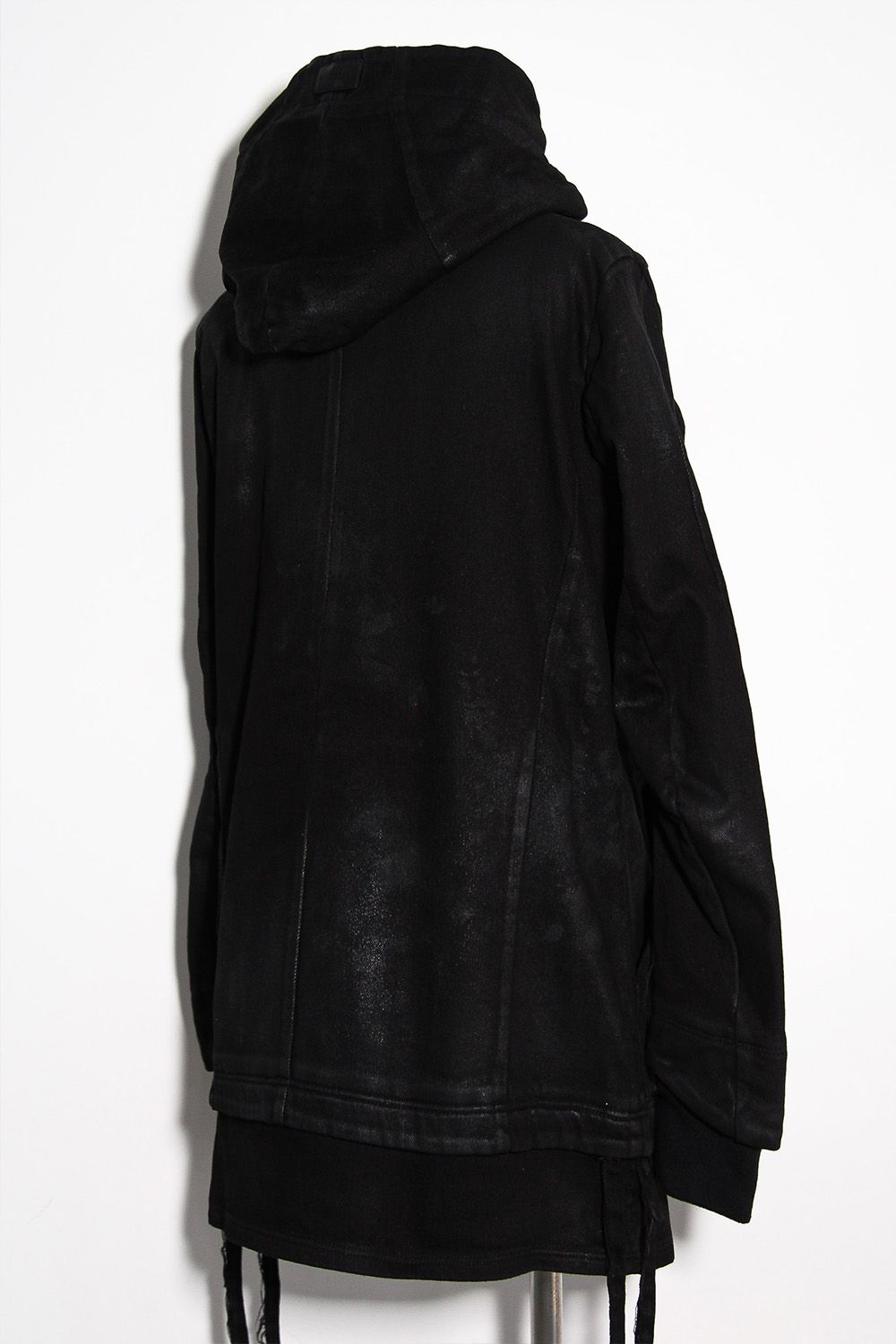 【コーティングあり】デニムフーディージャケット / COATED HOODIE DENIM JKT / ブラック / ag-12040-1