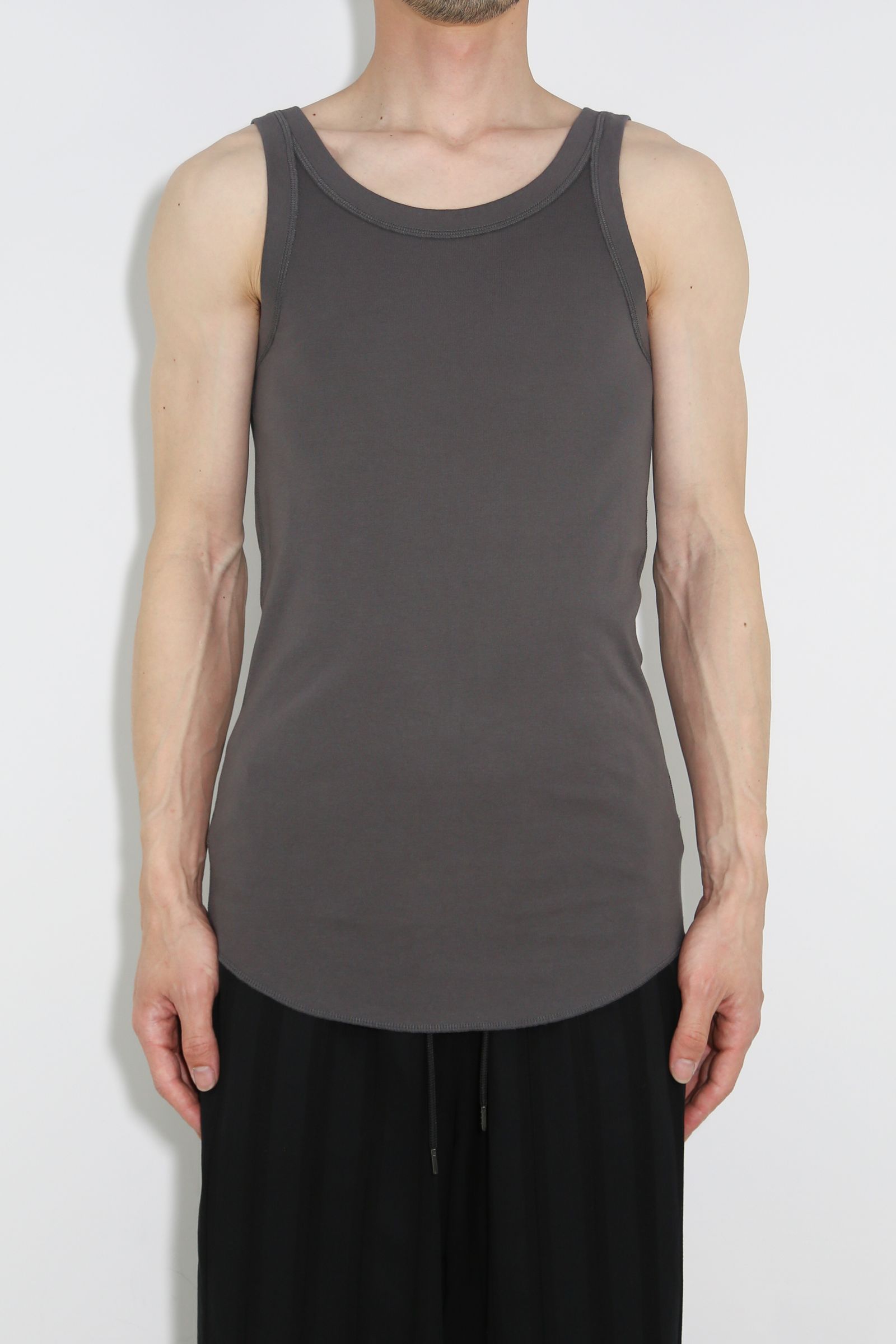 SVIN CO RIB TANK TOP / ダークカーキグレー
