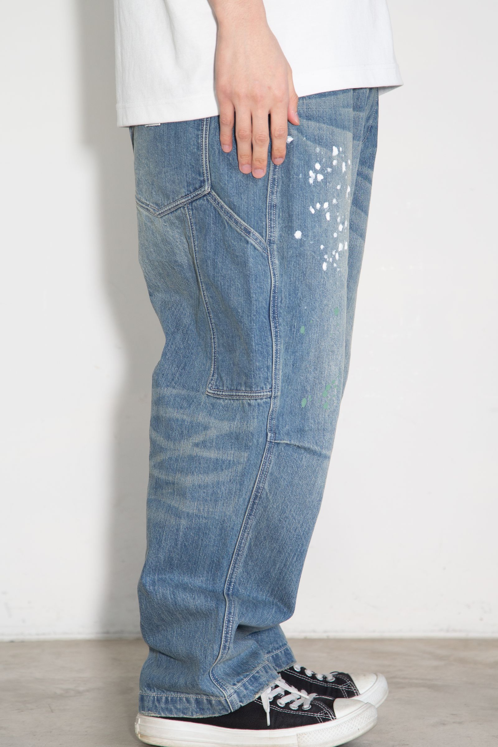 DENIM SARROUEL PANTS / ブルー