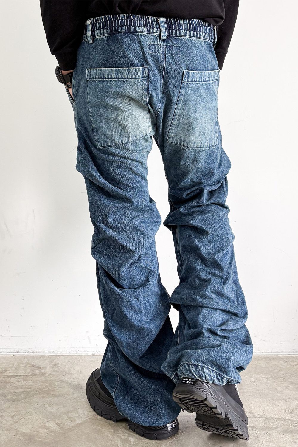 デニムタックスリムバギーパンツ / Denim Tuck Slim Baggy Pants / ブルー / ag-8060