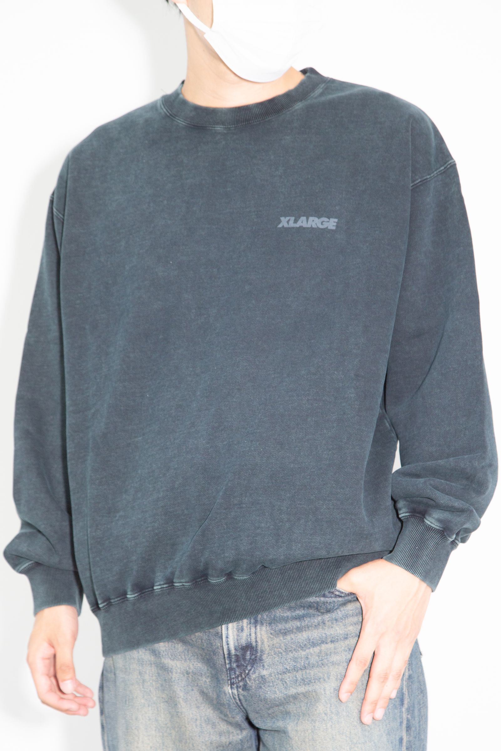 WASHED BACKSIDE OG CREWNECK SWEATSHIRT / ブラック