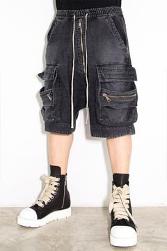 ヴィンテージデニムサルエルショーツ / VintageDenim Millitary Shorts / ブラック / ag-8014-3