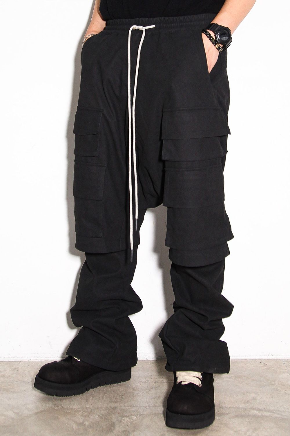 レイヤードブーツカットパンツ / LAYEDER BOOTS CUT / ブラック / ag-12009
