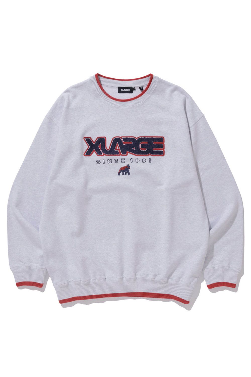 XLARGE ATHLETIC LOGO CREWNECK SWEAT / アッシュ Tempt