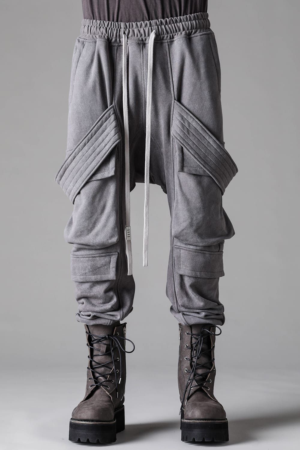French Terry Belt Cargo Sarouel Easy Pants
