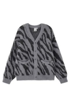 ZEBRA KNIT CARDIGAN / チャコール