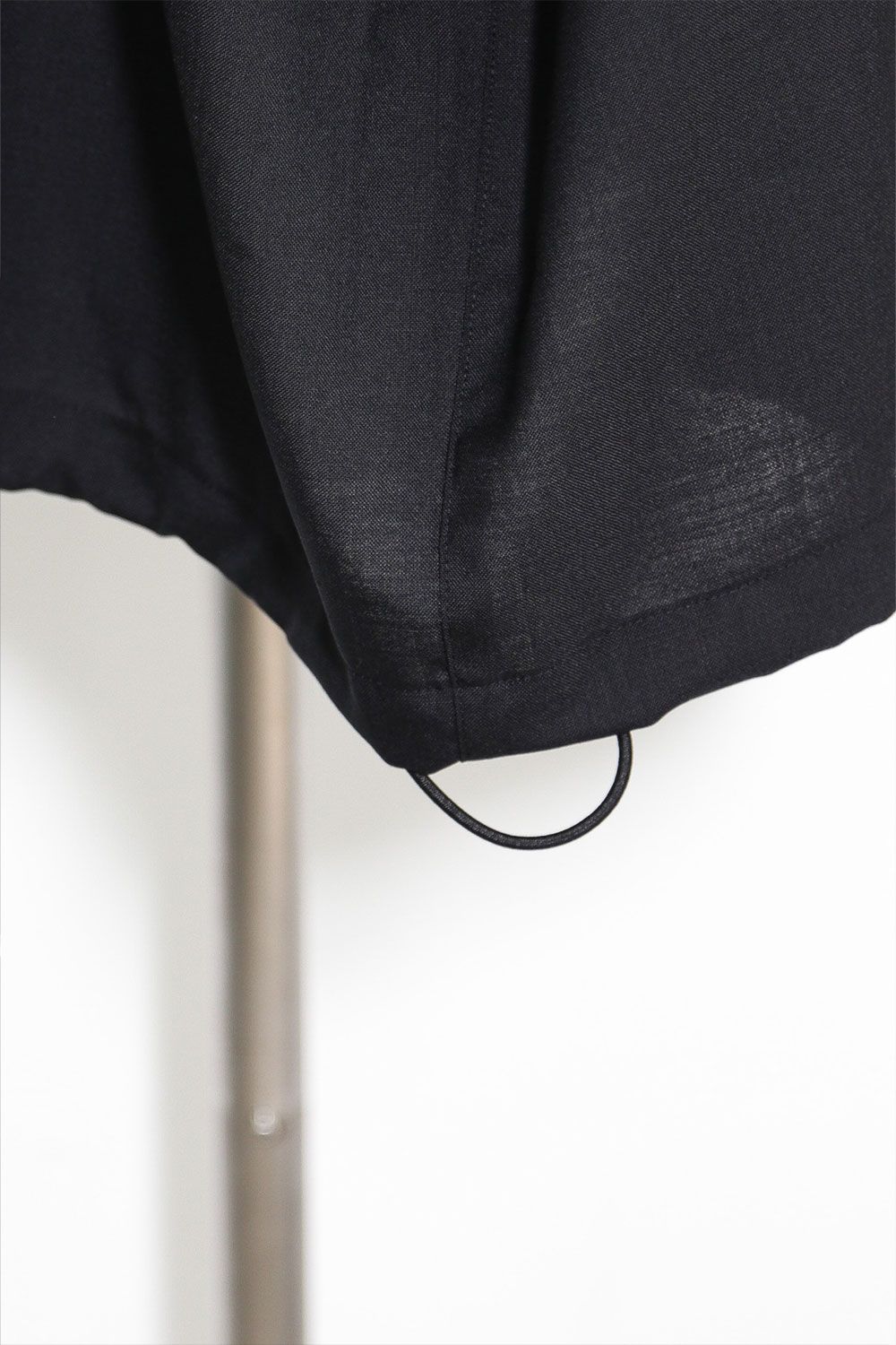 サマーウールハーフスリーブシャツ / Summer Wool Front Zip Harf Sleeve Shirts / ブラック / ag-9060-2