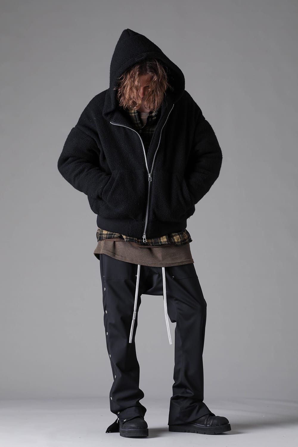 Sheep Pile Knit Padded Hoodie