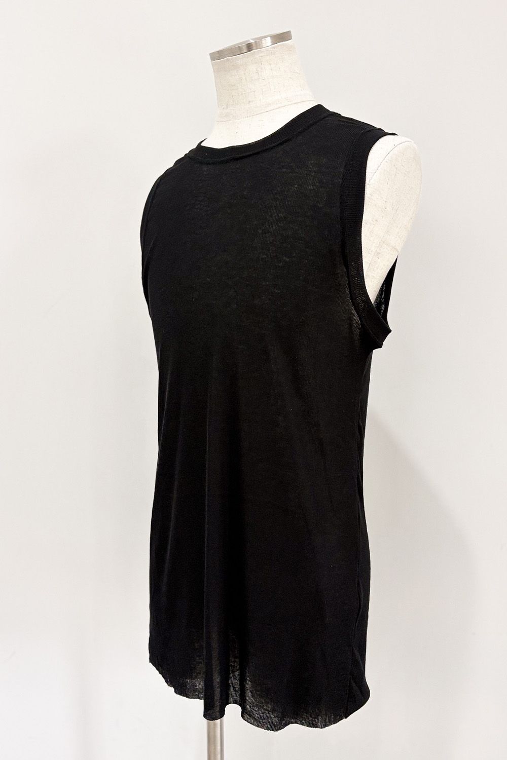 RIB LONG TANK TOP / ブラック