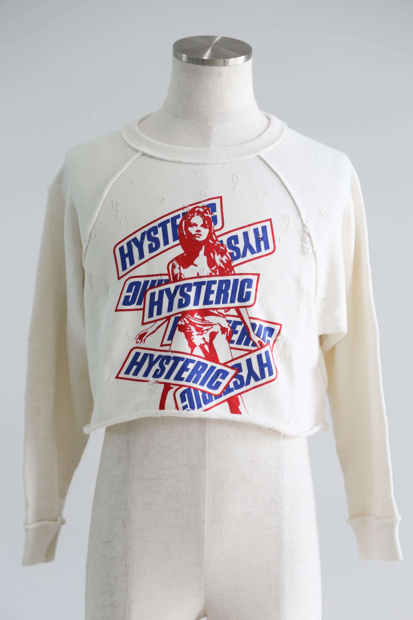 IT’S SO HYSTERIC ショート丈スウェット / ホワイト