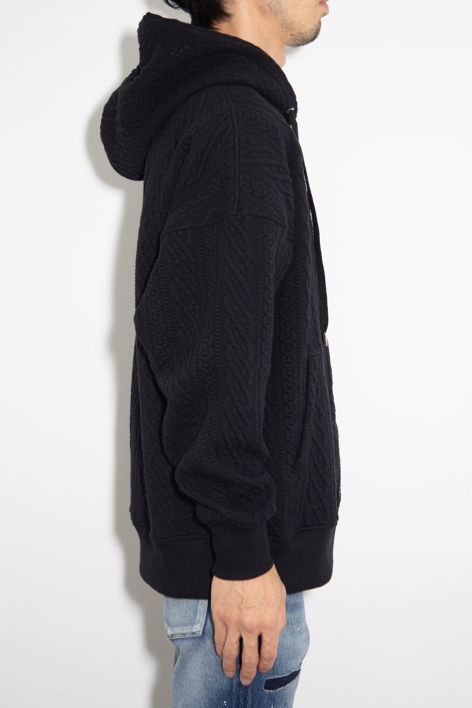 ROPE zip loose hoodie / ブラック