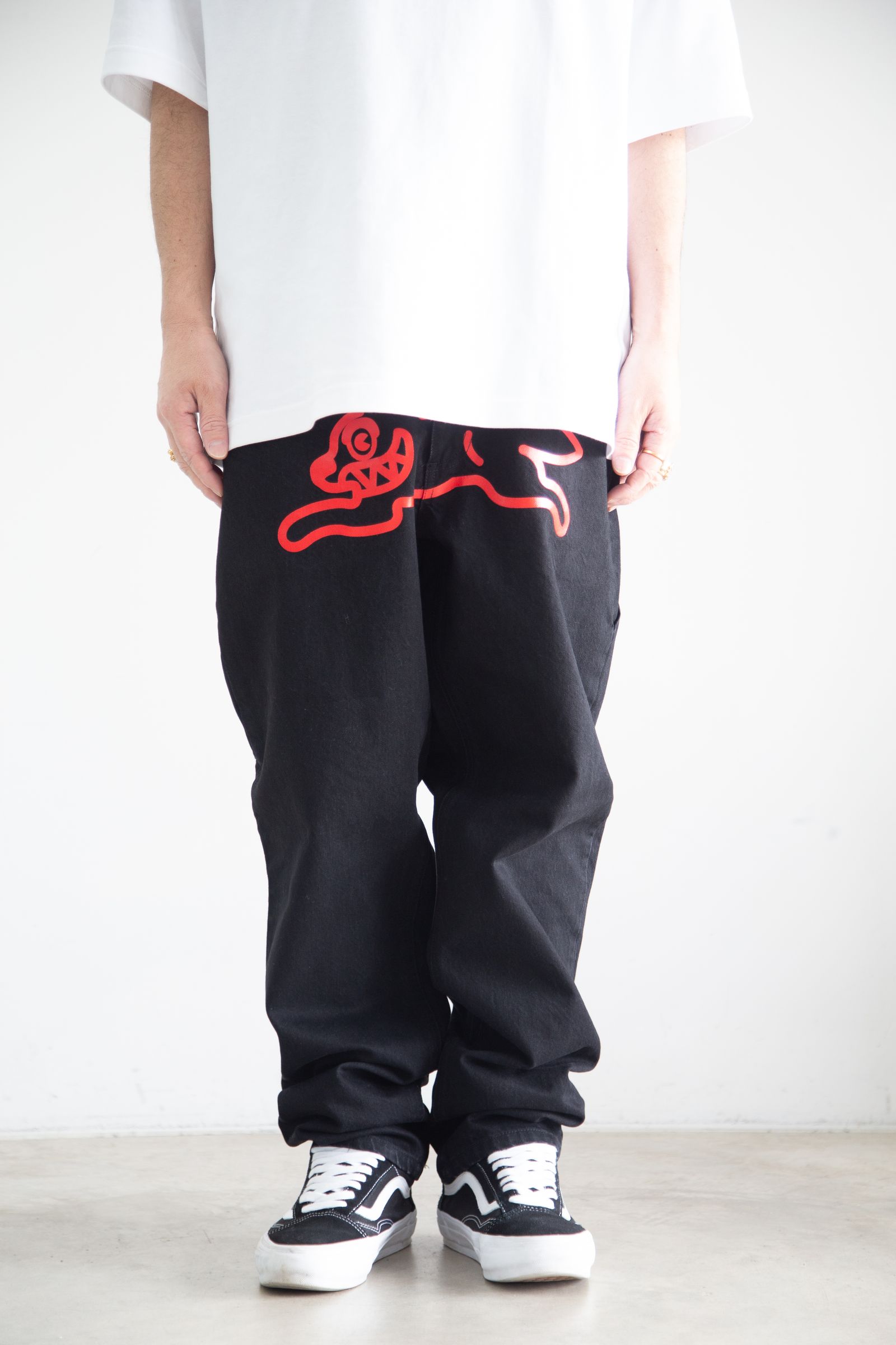 【ICECREAM】BUGGY DENIM PANTS / ブラック