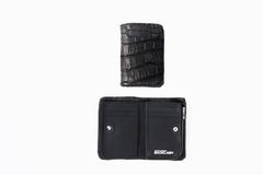 [2026年2月〜3月入荷予定] クロコ 札入れ 二つ折り袋縫いウォレット / ブラック