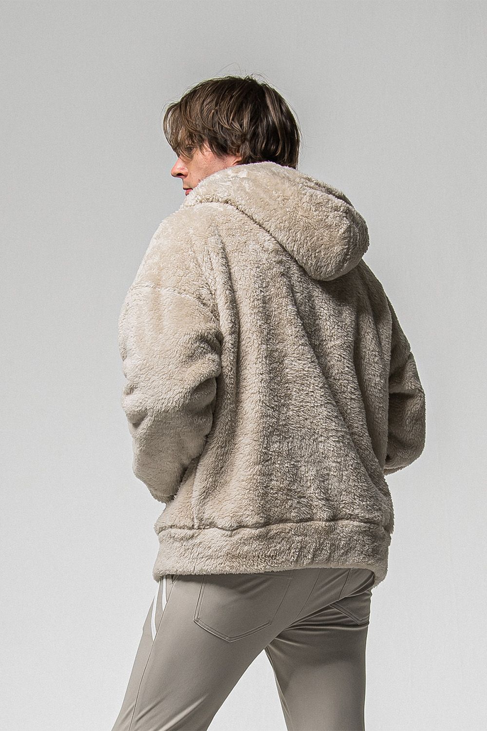 BOA zip loose hoodie / ブラウン