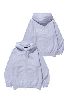 BACKSIDE OG ZIP UP HOODED SWEATSHIRT / アッシュ