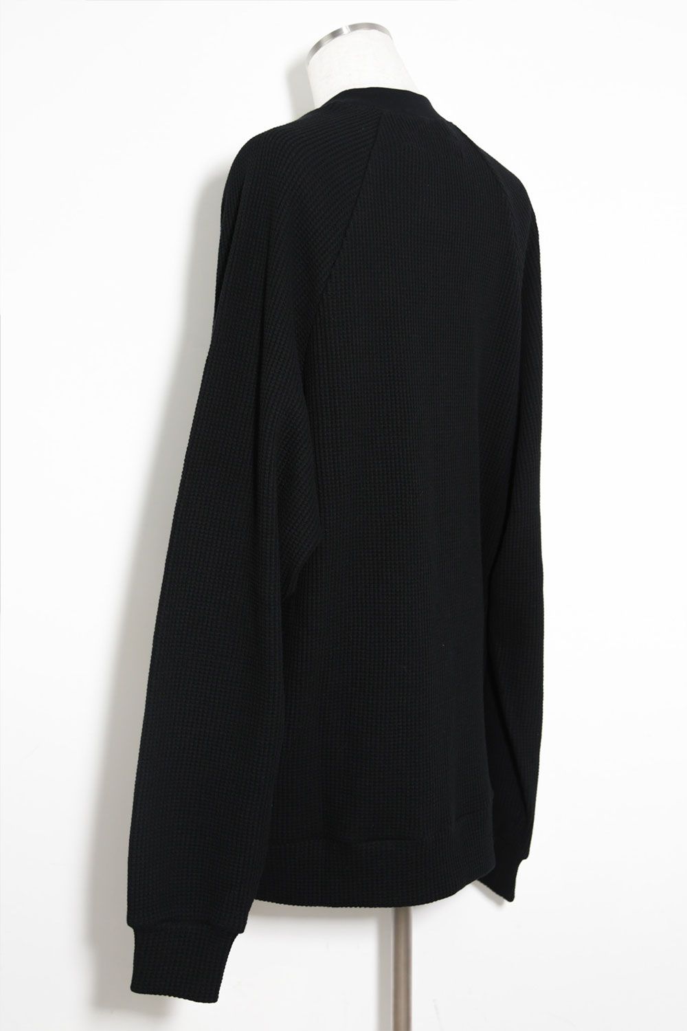 Waffle Dolman Long Pullover / ブラック