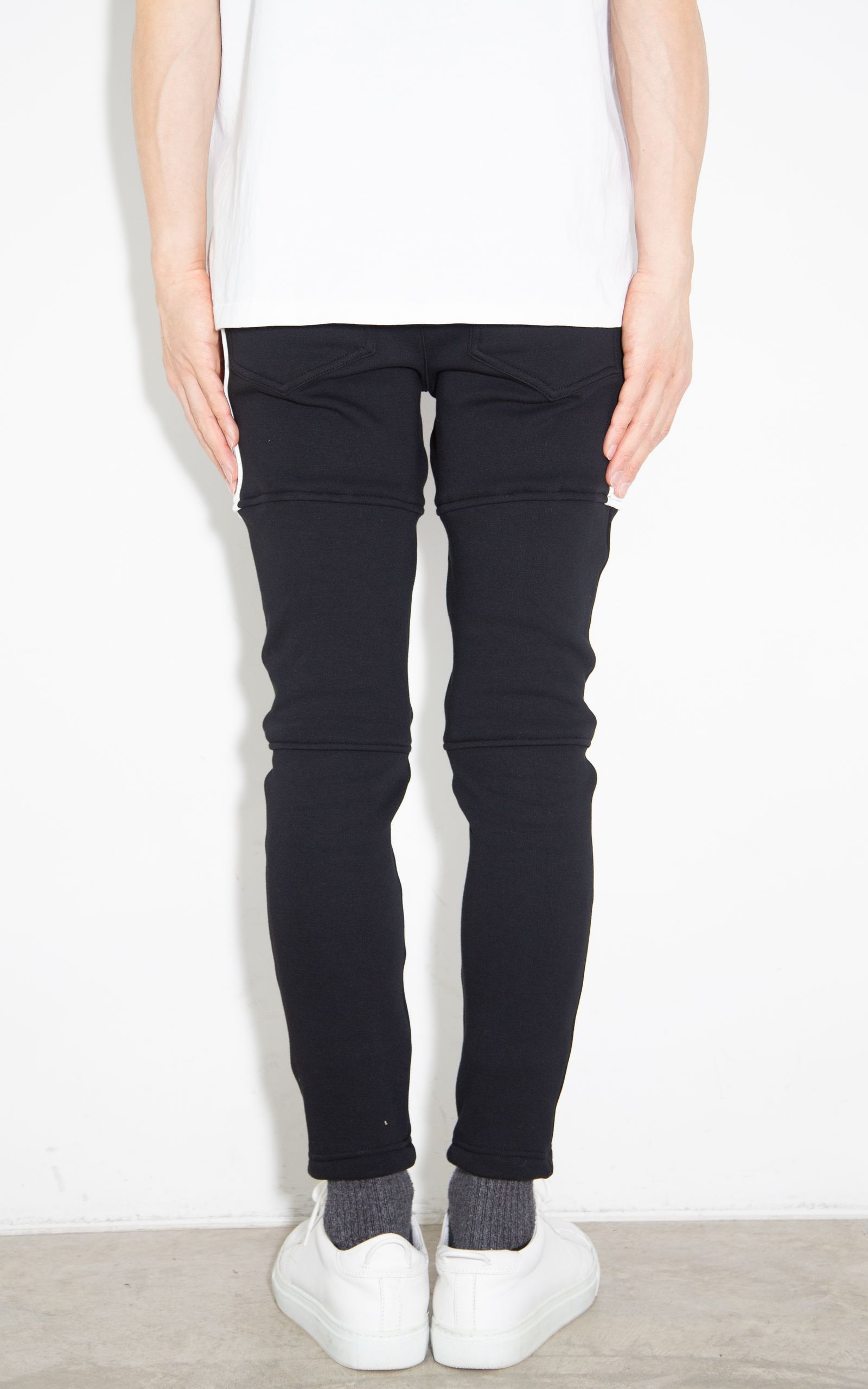 [ラスト1点 サイズ3] 【人気継続商品】 Velours fleece SLASH LINE PT / ブラック