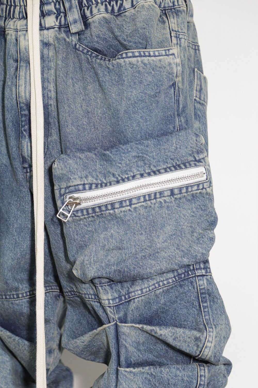 デニム"モンスタータック"フレアバギーパンツ / Denim Tuck Flare Baggy Pants / インディゴ / ag-10031-1