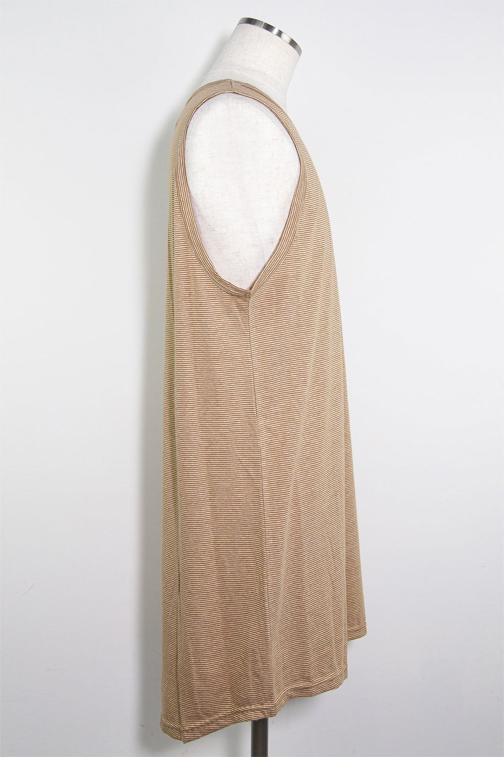 ストライプロングタンクトップ / Stripes Long Tank Top / マスタード×アイボリー