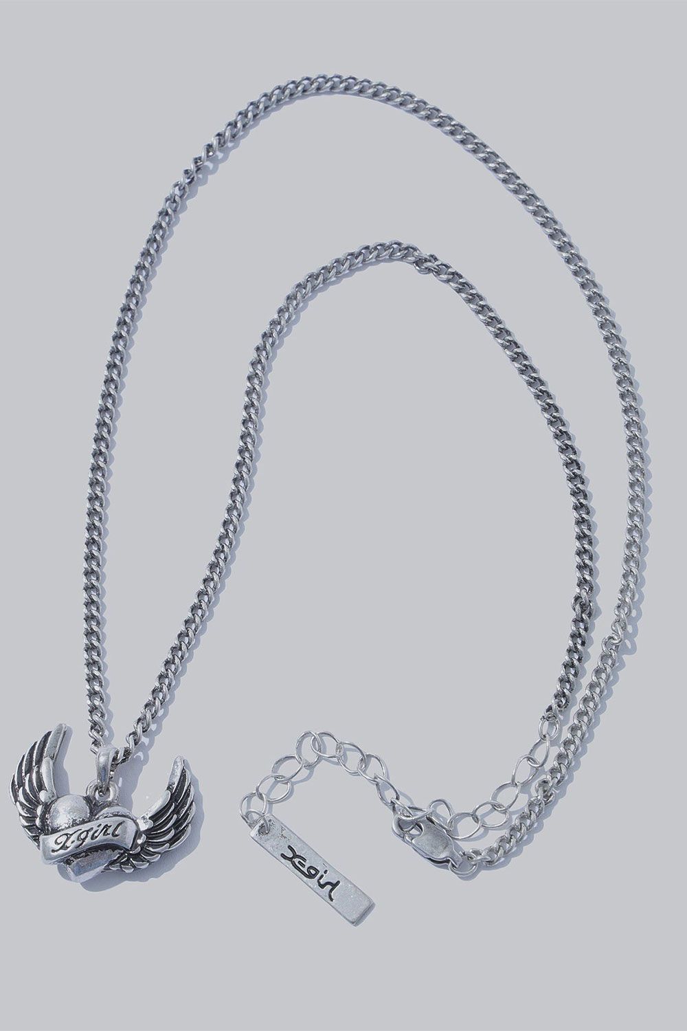 HEART AND WING CHARM NECKLACE / シルバー