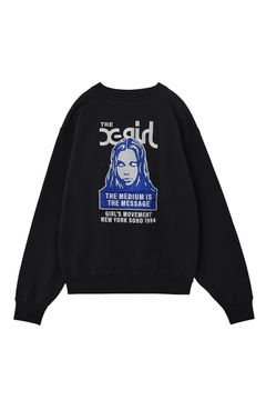 FACE PATCH AND LOGO CREWNECK SWEAT TOP / ブラック