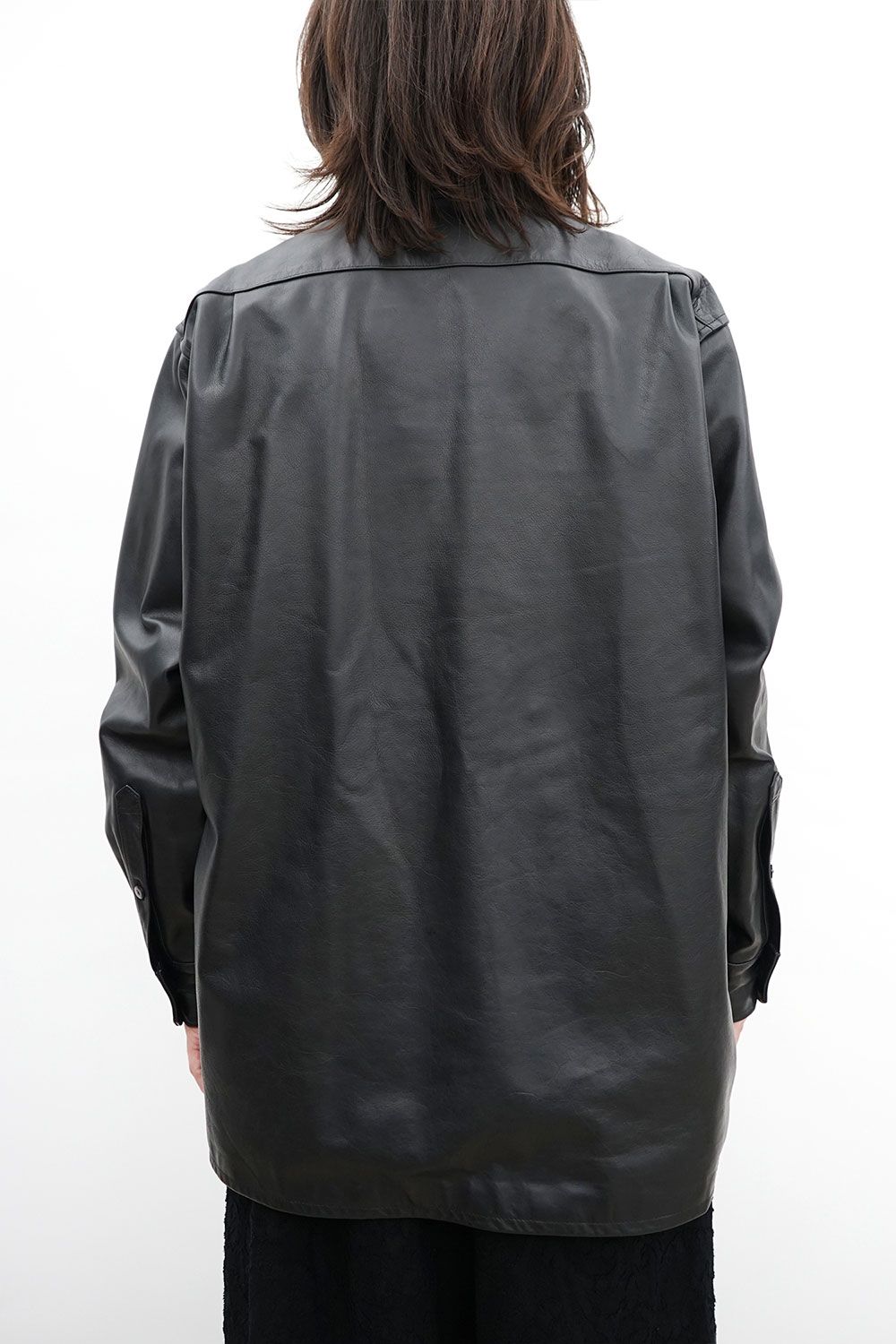 Leather Shirt Jacket / ブラック