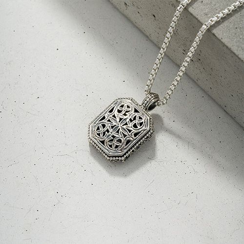 Garden Shadows Polygon Pendant in Sterling Silver / GP047