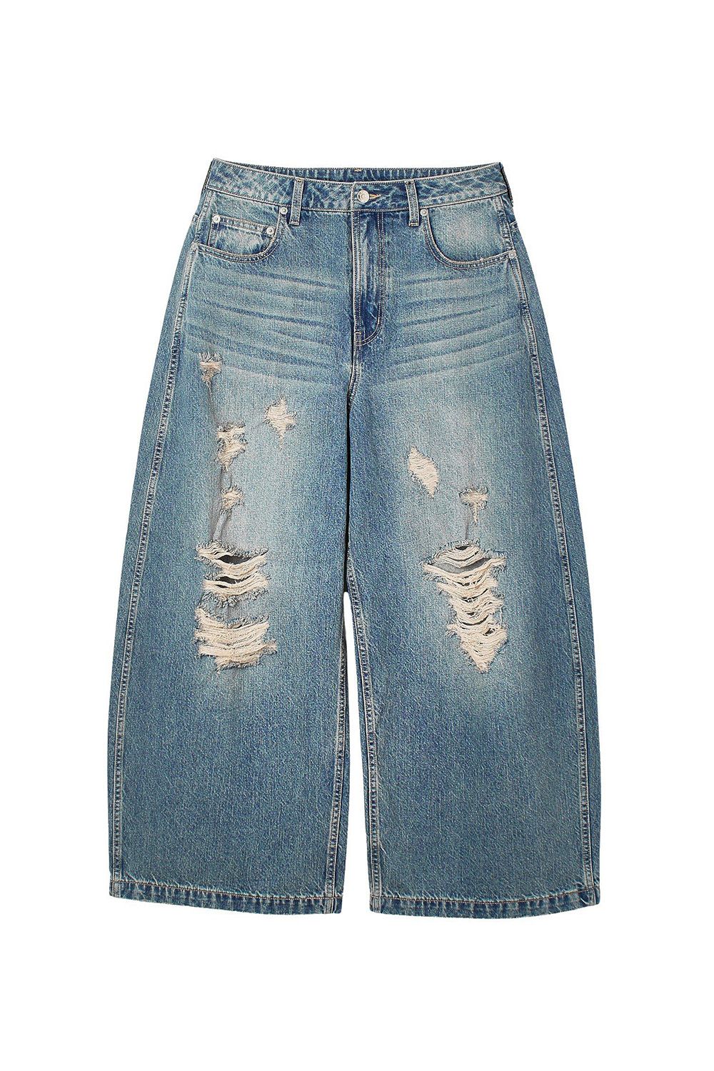 DISTRESSED BAGGY DENIM PANTS / インディゴ