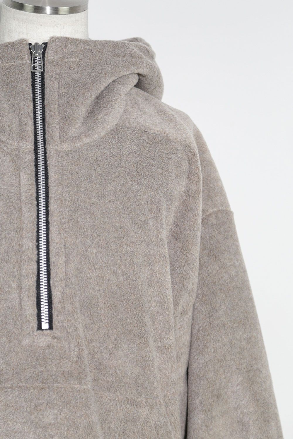 フリースハーフジップフーディー / Fleece Hoodie / ベージュ / ag-10085-1