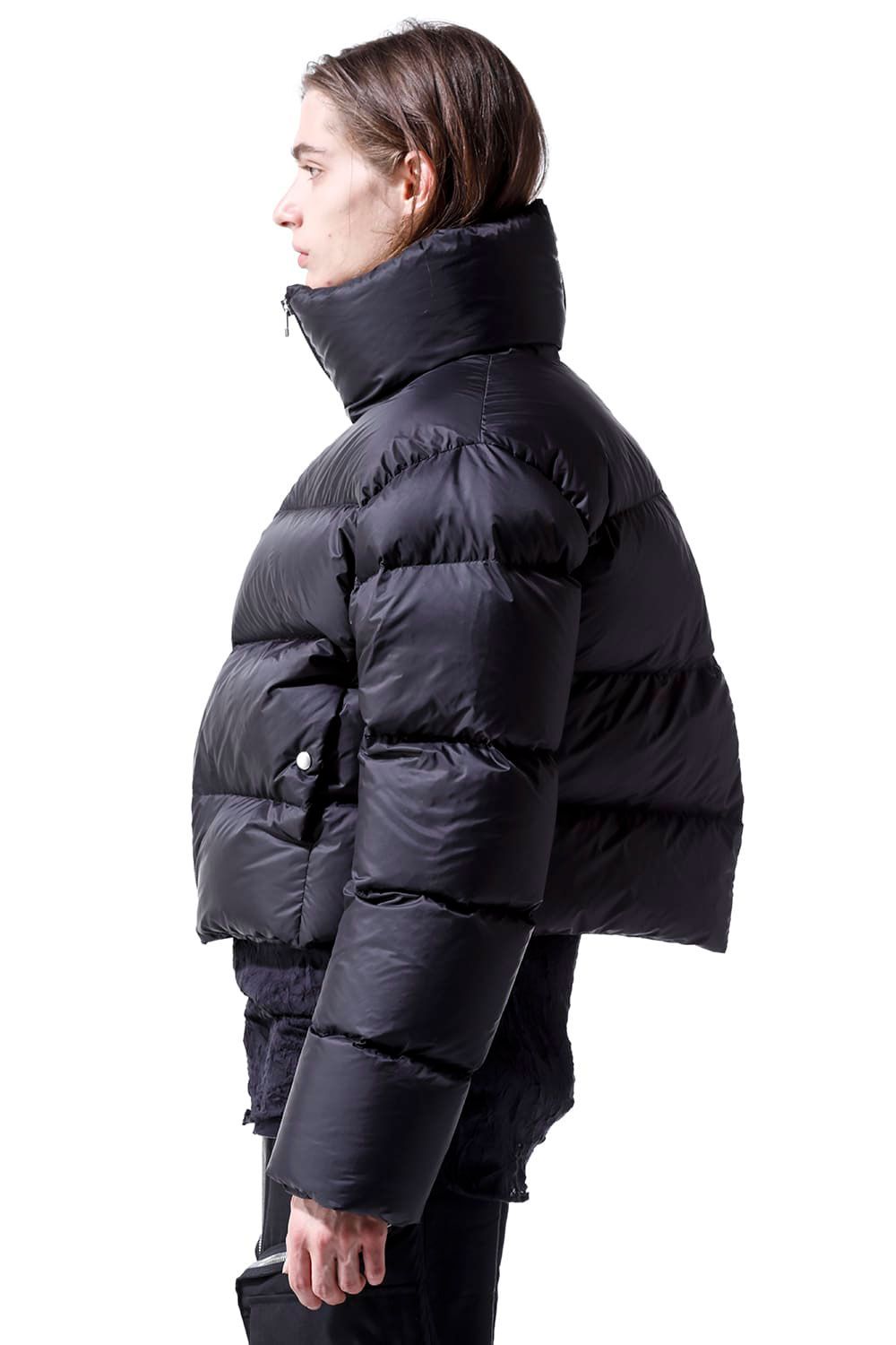 Nylon High Neck Short Down