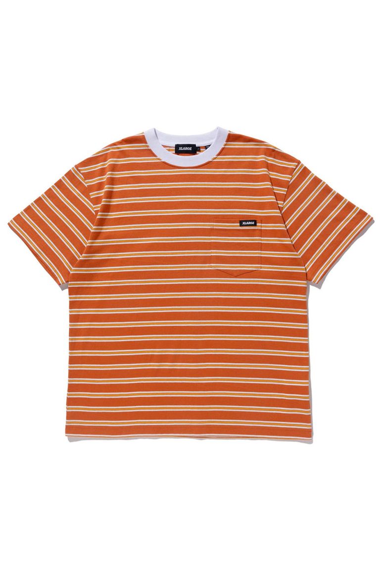 XLARGE - STRIPED S/S POCKET TEE / オレンジ | Tempt
