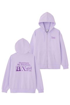 X-girl - MY EMOTIONS ZIP UP SWEAT HOODIE / ライトパープル | Tempt