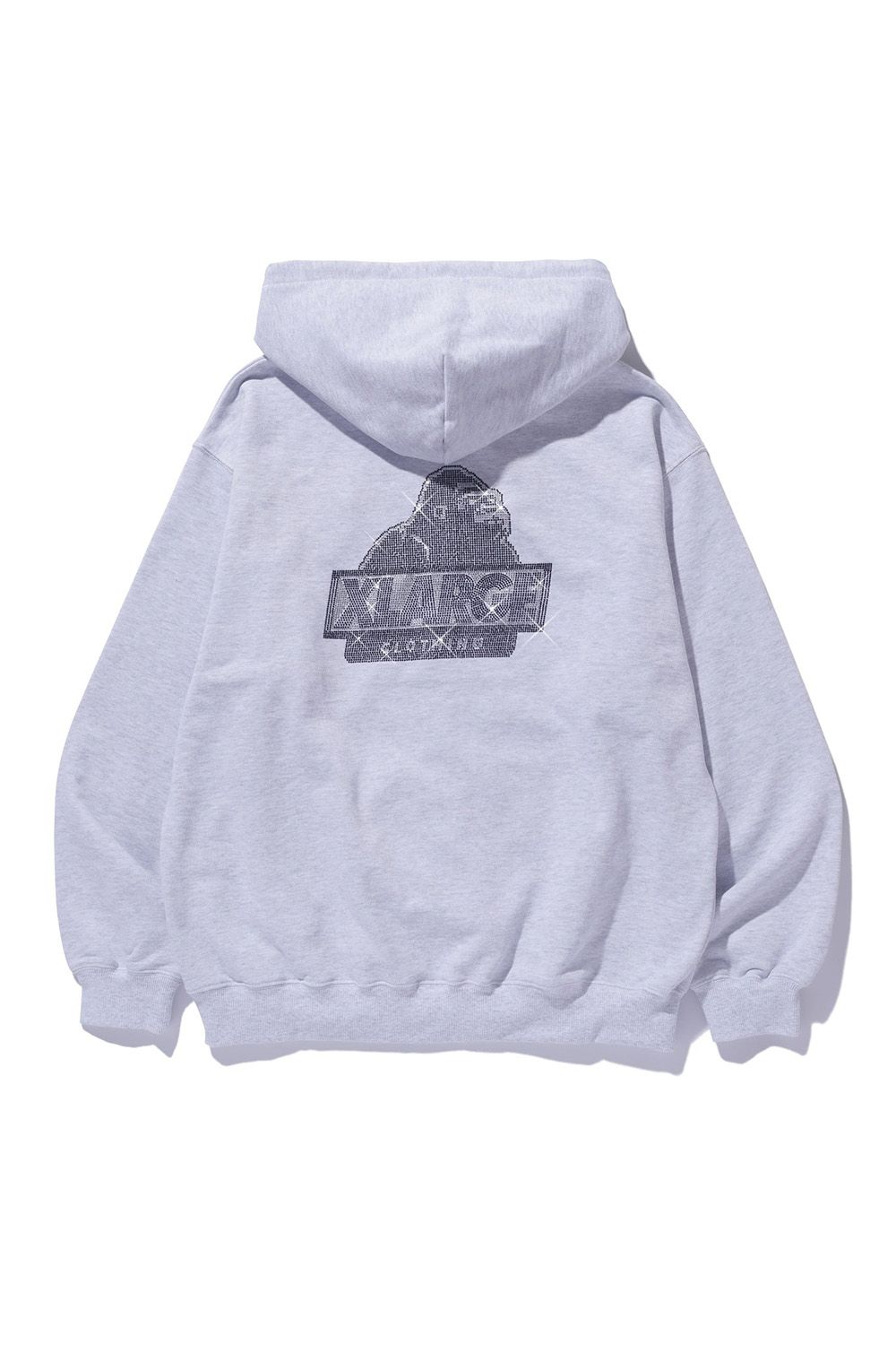 RHINESTONE OG ZIP HOODED SWEATSHIRT / アッシュ