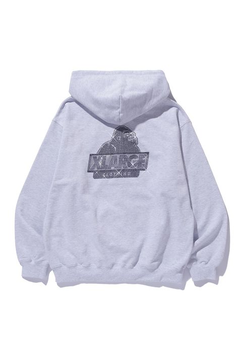 RHINESTONE OG ZIP HOODED SWEATSHIRT / アッシュ