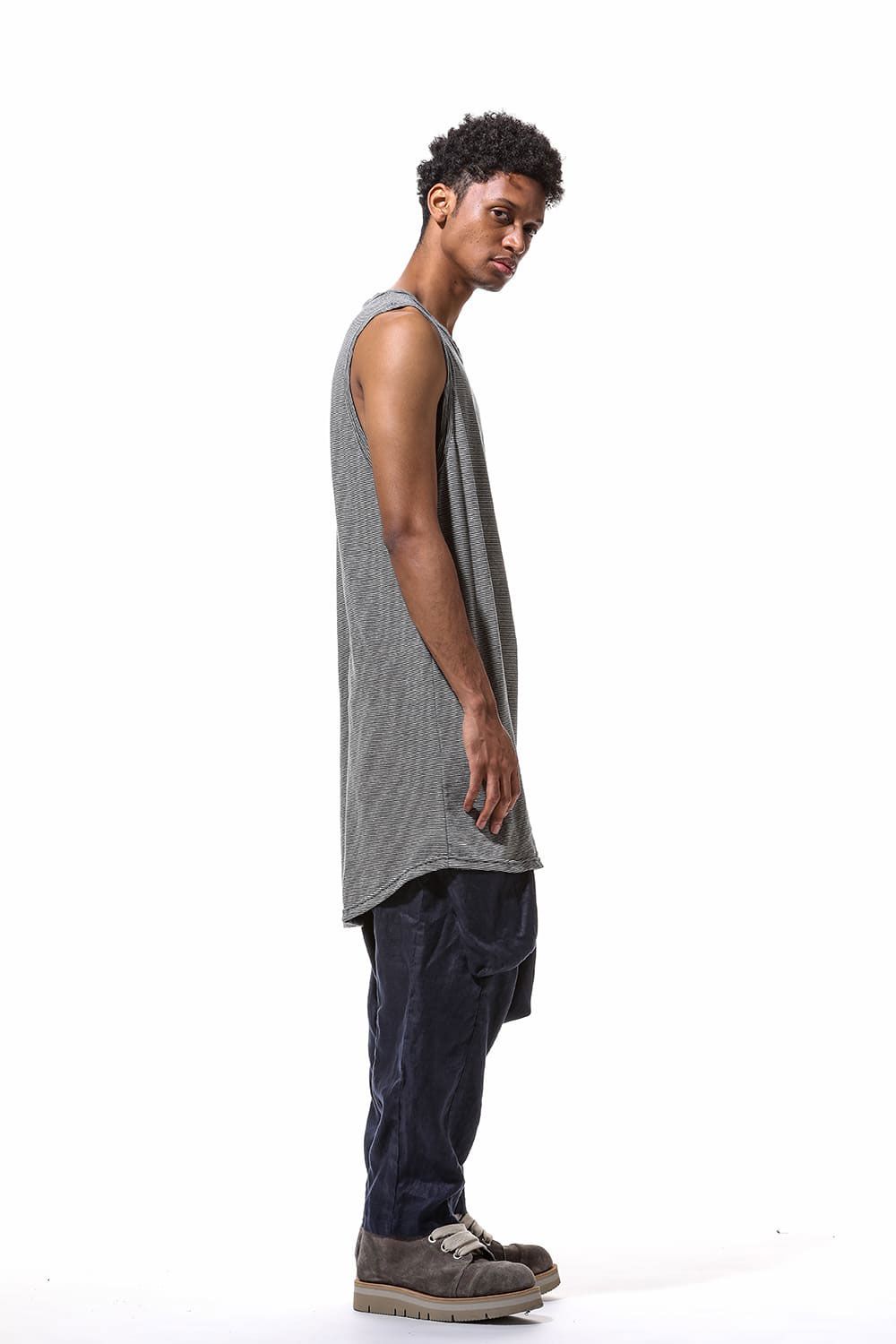 ストライプロングタンクトップ / Stripes Long Tank Top / ブラック×アイボリー