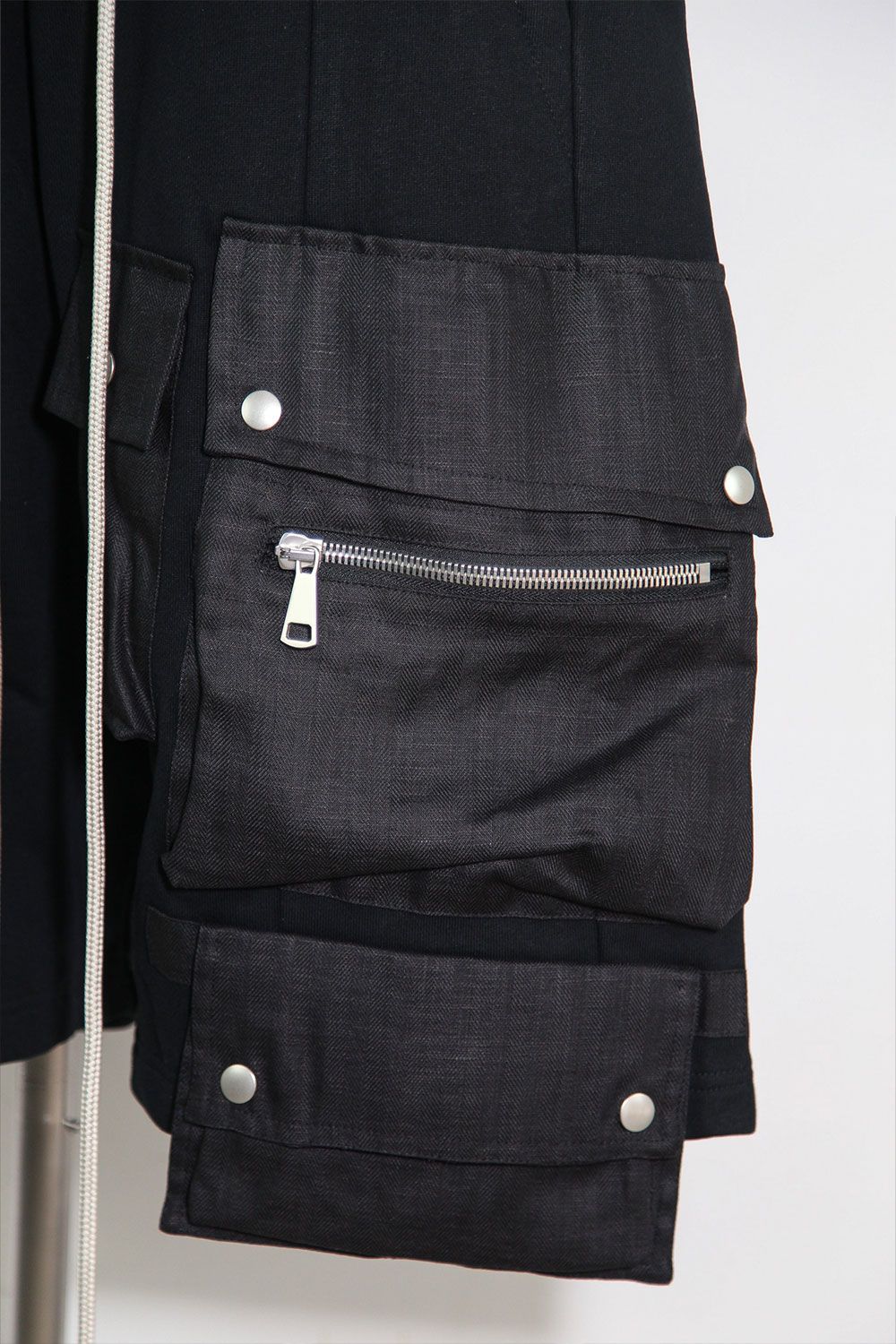 リネンコンビスウェットショーツ / Linen Combi Sweat Shorts / ブラック / ag-11035