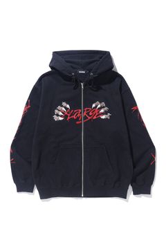 CLAW ZIP HOODED SWEATSHIRT / ブラック