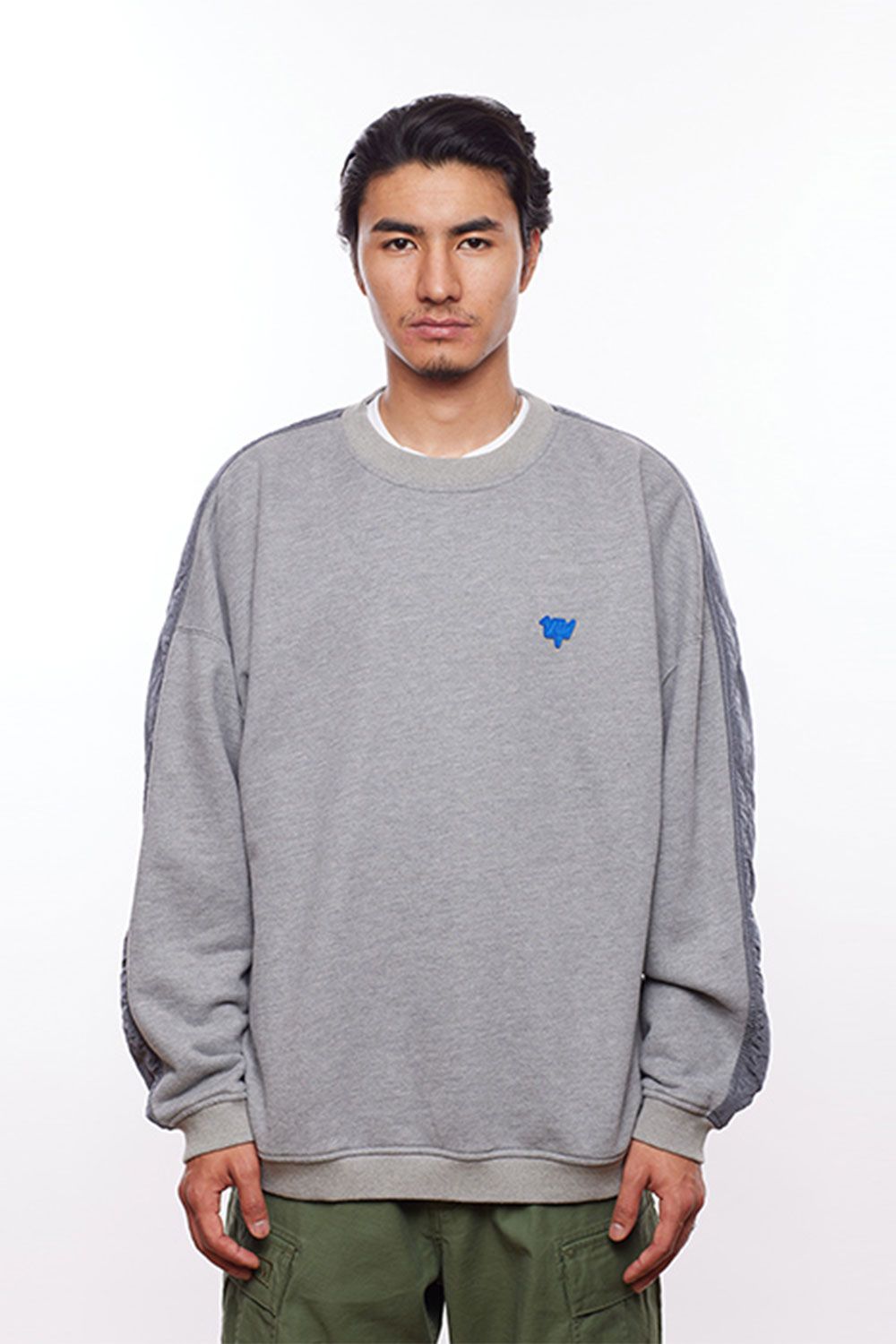 COTTON FLEECE QUILTED CREWNECK / グレー