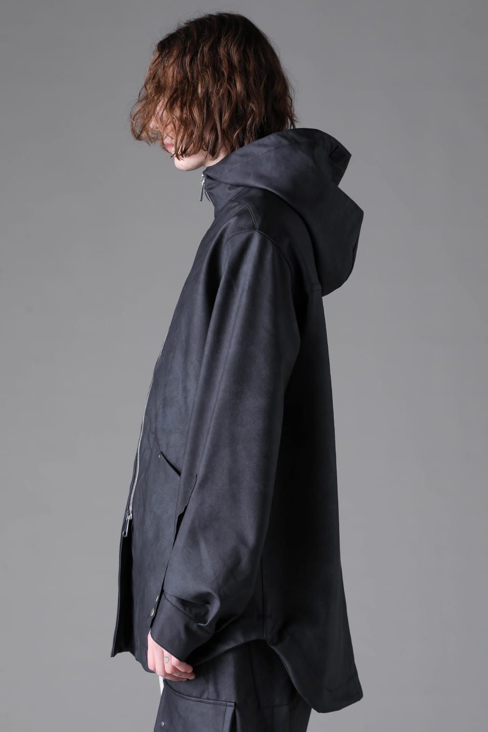 Vegan Leather Hoodie Blouson