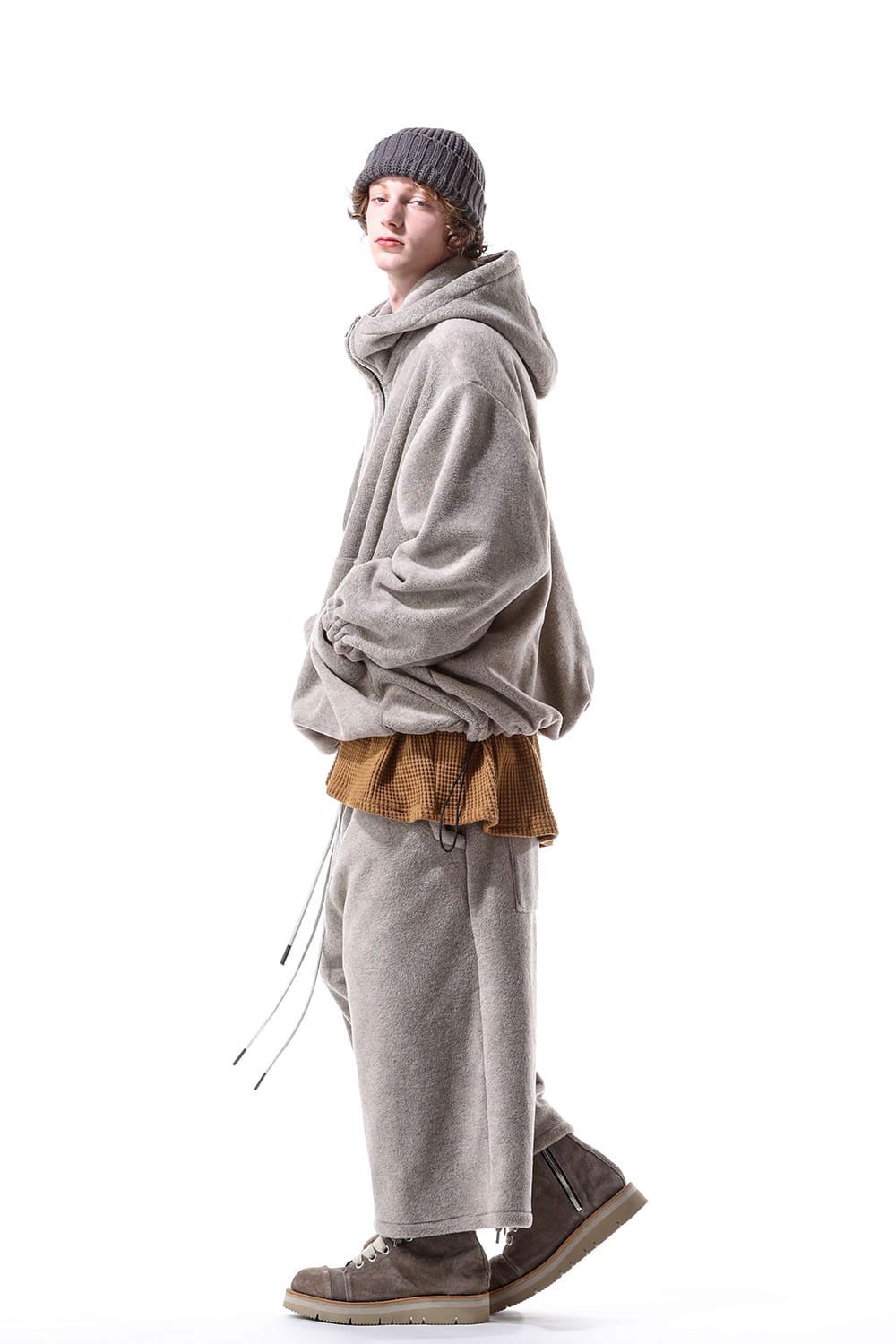 フリースハーフジップフーディー / Fleece Hoodie / ベージュ / ag-10085-1