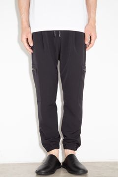 [ラスト1点 サイズS] STRETCH POLYESTER PANTS / ブラック