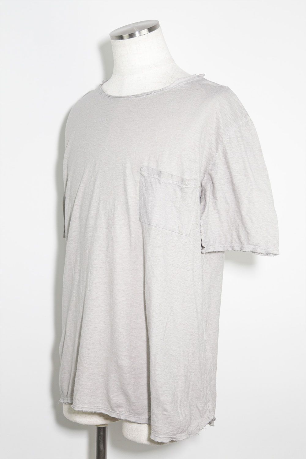 リネンコットンオーバーサイズTシャツ / OVERSIZED T-SHIRT / ライトグレー