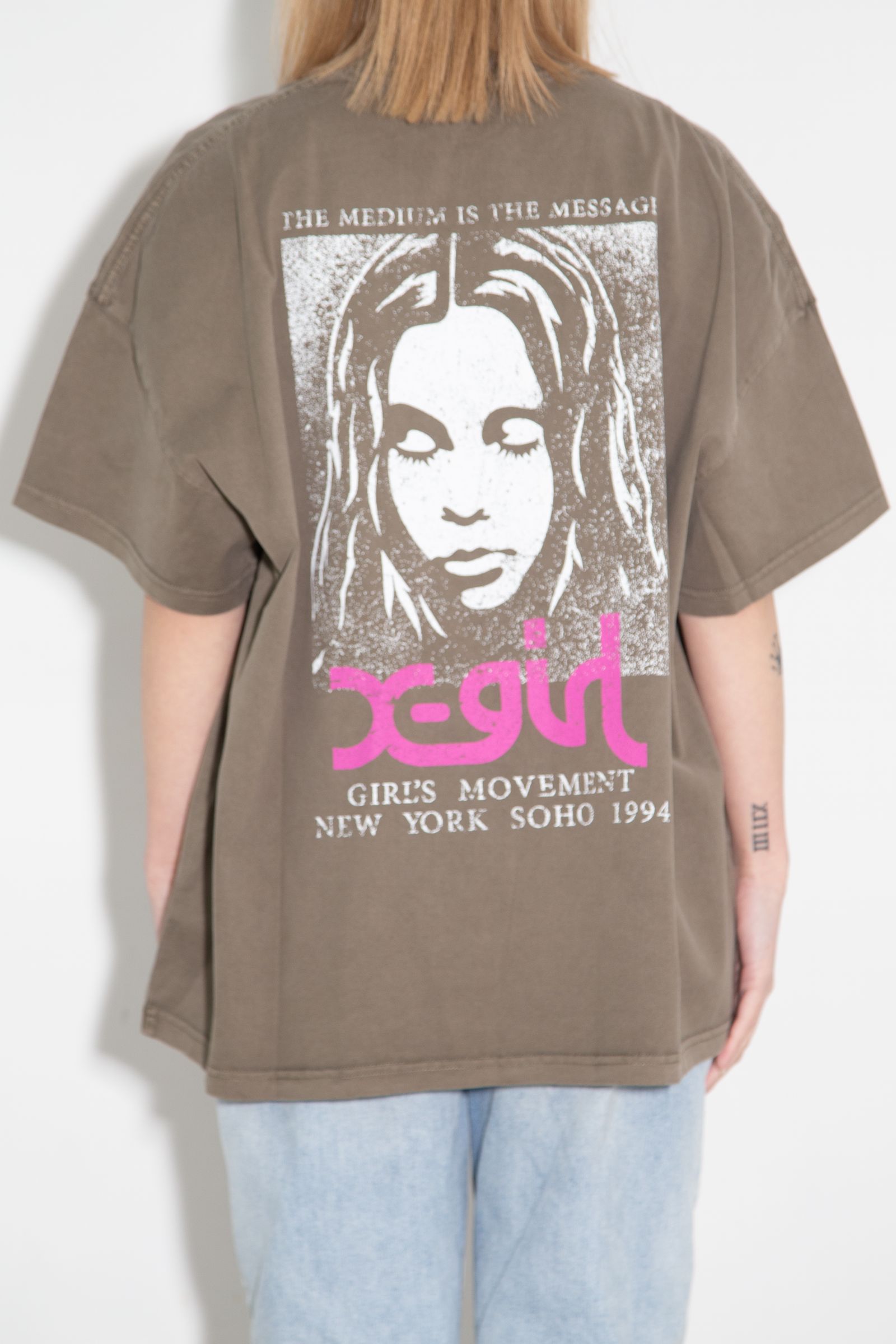 ［ラスト1点 サイズS］FADED FACE S/S BIG TEE DRESS / オリーブ