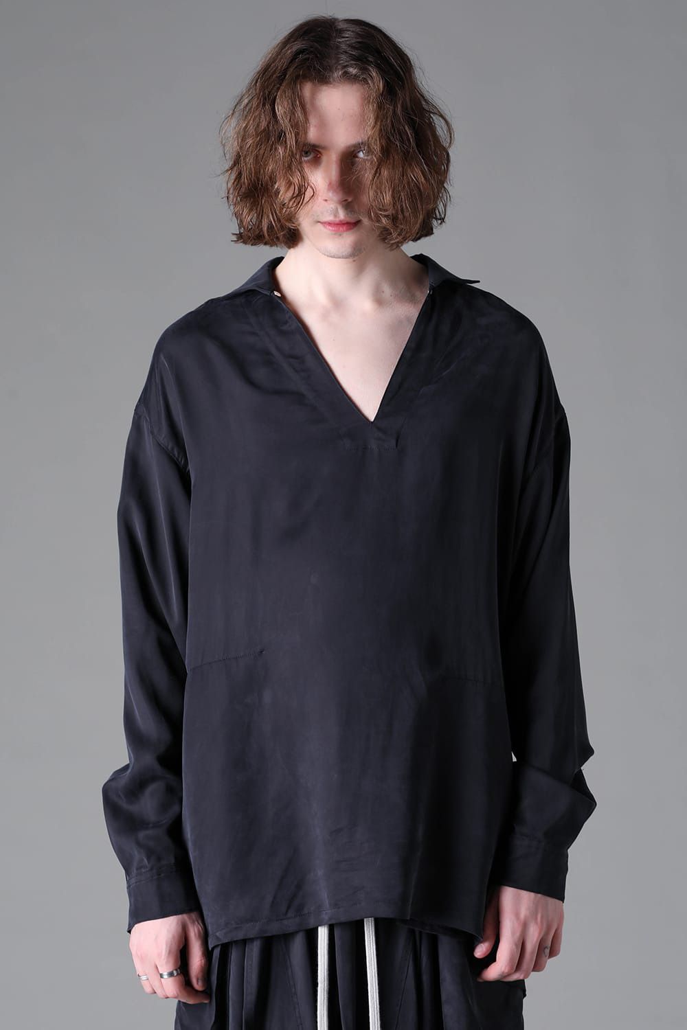 Satin V-Neck Shirts Pullover