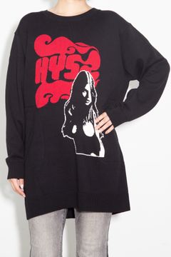 FLAME WOMAN編込 ワンピース / ブラック